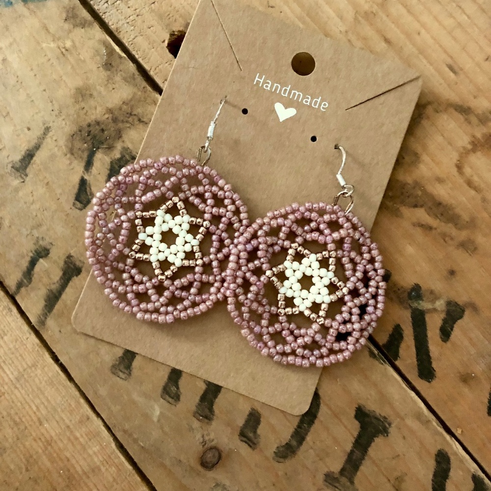 Wild Rose Beaded Earrings